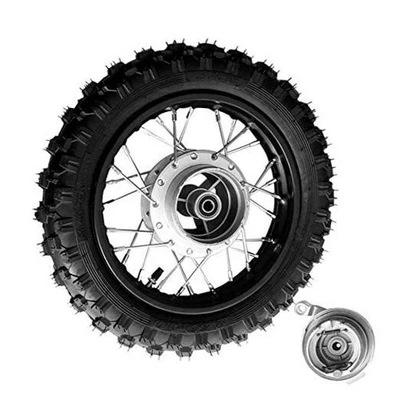 Neumático de rueda trasera de 10 pulgadas 2,5-10 con llanta de 1,4 x 10 y freno de tambor con 12 mm  Foto 1 de 4