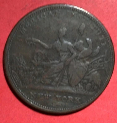 1833 US Hard Times Token "Robinson's New York" "¡Militar! ¡Monedas/fichas antiguas de Estados Unidos! Foto 1 de 2