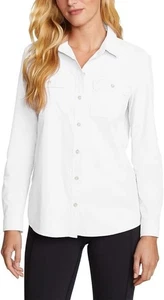 Eddie Bauer Women's Lightweight Long Sleeve Ripstop Mountain Shirt - White - XS - Picture 1 of 2