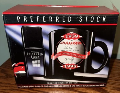 Spray de colonia Stetson Preferred Stock 2 piezas nuevo en caja 1 oz + taza Gehrig Cal Ripken regalo Foto 1 de 2