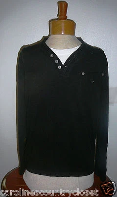 OCEAN CURRENT рубашка ~ черный ~ трансформируемый рукава ~ карман ~ мальчиков размер XL ~ новый с ярлыками - Изображение 1 из 4