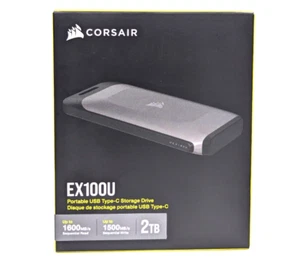 Corsair EX100U 2TB Portable Solid State USB Type-C Storage Drive CSSD-EX100U2TB - Picture 1 of 8