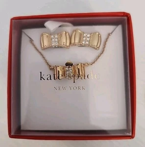 Juego de aretes y cadenas Kate Spade transparente/oro (921) Moon River pavé nuevo en caja - Imagen 1 de 10