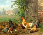 Classic oil painting Chicken house Giclee Art Printed on canvas L2800