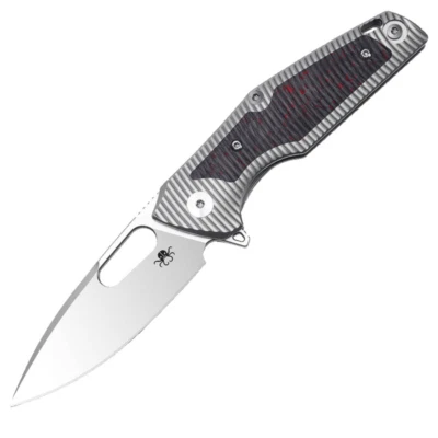 3.98" 14C28N Blade Folding Knife Pocket Titanium & Carbon Fibre Camping EDC - Image 1 of 4