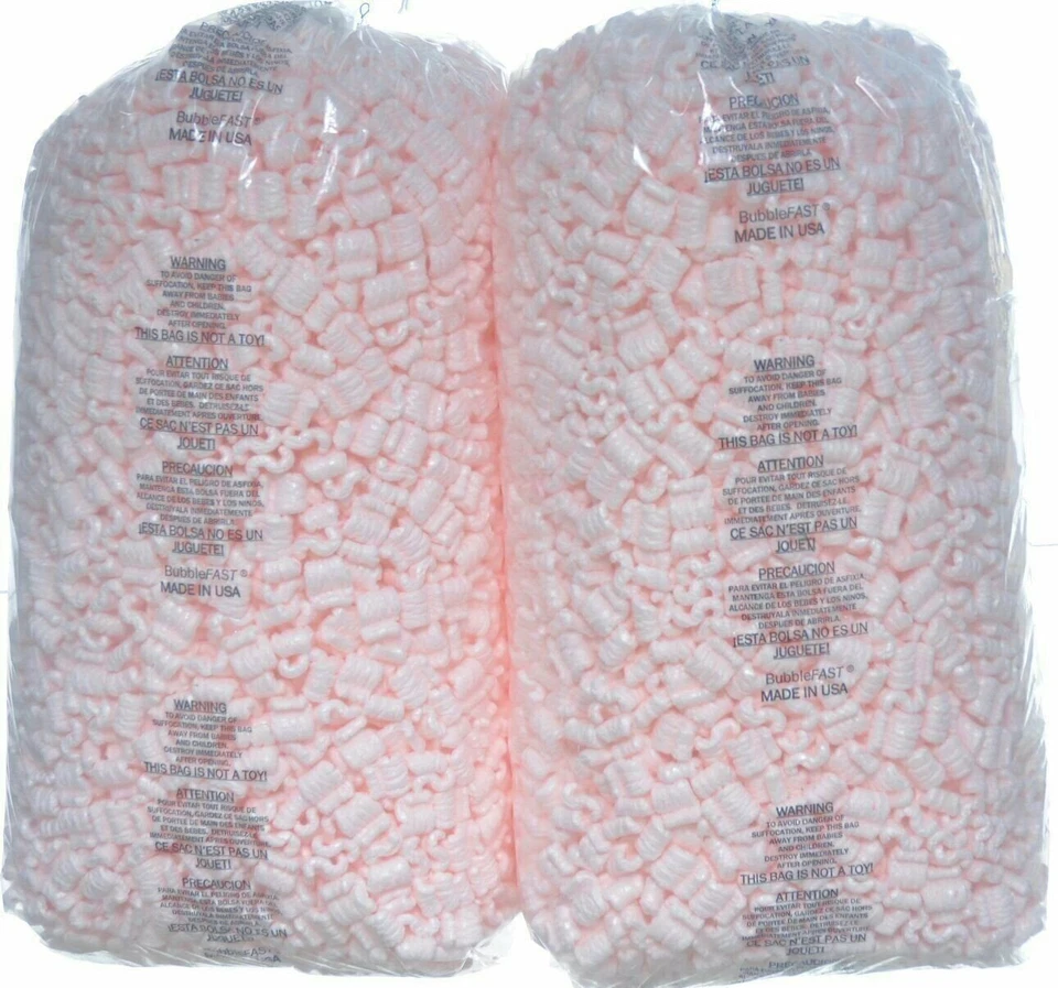 Packing Peanuts 7 cu ft lot [(2) 3.5 cu ft]  Bags Pink Anti Static - Image 1 of 1