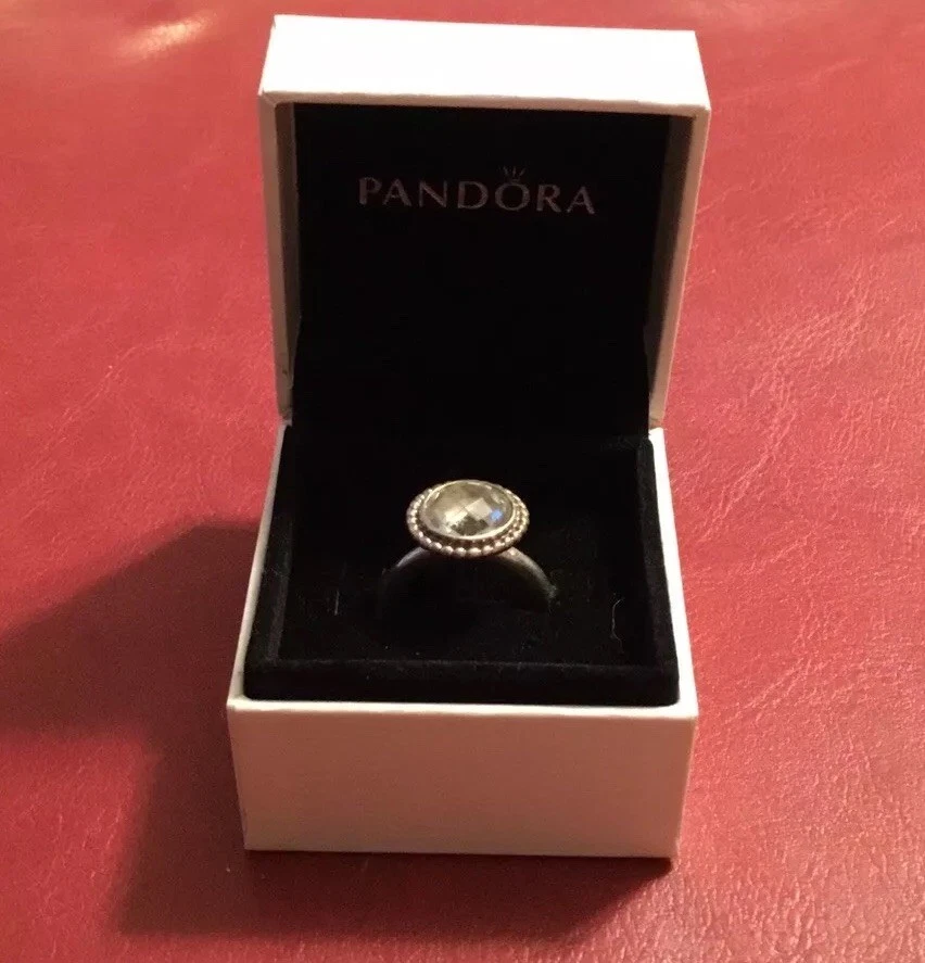 Auténtico Anillo Pandora Plata Esterlina Otoño Cielos Amatista Verde ~ Talla 4.75 Foto 1 de 4