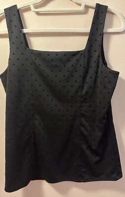 ❤️White House Black Market 背心上衣 S 码黑色圆点无袖女式 — 第 1/3 张图片