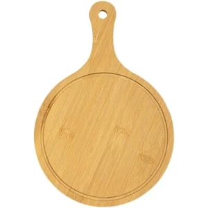 Wood Tray With Pizza Peel 8-12 Inch Round Charcuterie Board Handle Cutting - Picture 1 of 7