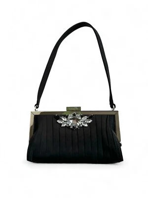 Bolso de mano vintage Karen Millen negro satinado para mujer Foto 1 de 4