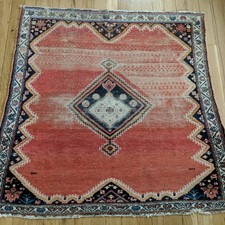 Antique Rug 3' 4 x 3' 2 Soft Red Oriental Rug
