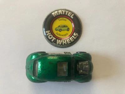 1968 Hot Wheels Redline заказной Volkswagen - зеленый с белым интерьером /кнопка - Изображение 1 из 4