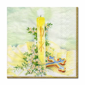 4 Motivservietten Servietten Tovaglioli Napkins Kirchlich Taufkerze Kerze (549) - Bild 1 von 1