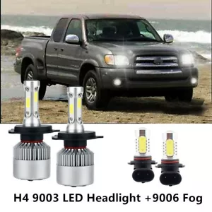 4x Xenon White H4 9003 LED Headlight + 9006 Fog for Toyota Tundra 00-06 Sequoia - Picture 1 of 8