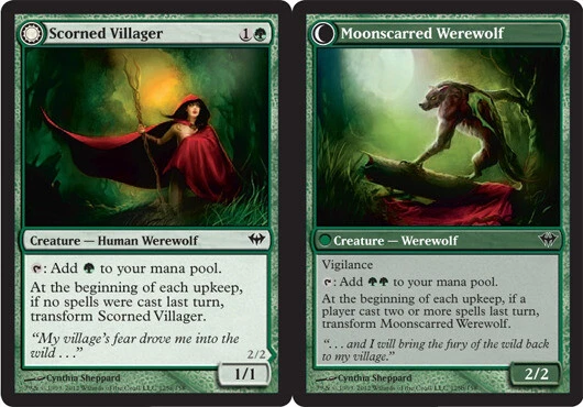 MTG - Scorned Villager // Moonscarred Werewolf - Dark Ascension - NM, English Ma - Image 1 of 1