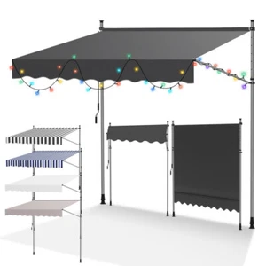 Markise Balkonmarkise Klemmmarkise Sonnenschutz Längenwahl mit Kurbel 1.5-4M - Bild 1 von 19