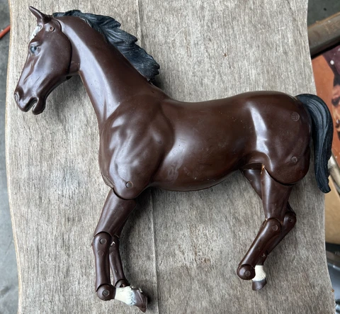 Vintage Marx Johnny West Brown Articulated / Movable horse 12” 1970’s Cover