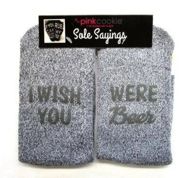 Calcetines Pink Cookie Sole Sayings Novedad Crew I Wish You Were Beer Mujer M 4-10 Foto 1 de 4