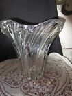 Large Fostoria Elegant Glass Colony 10" By 10" Swirled Ribbed Vase