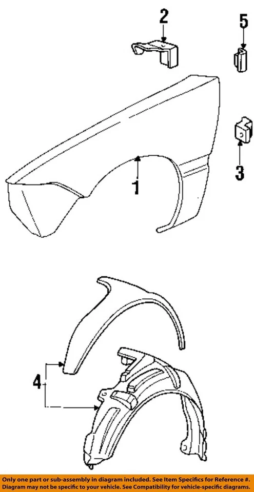 Guardabarros delantero derecho Mercury Ford OEM 99-02 Cougar 1S8Z16005AA Foto 1 de 1