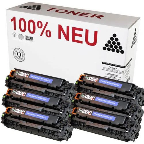 ABC 1-6x Tonerkartusche für HP Laserjet Pro 400 Color M451NW M 451NW 451 NW