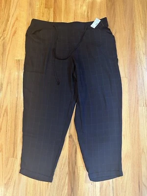 Maurices Black And White Plaid Pinstriped Pull On Dress Pants  - Image 1 of 4