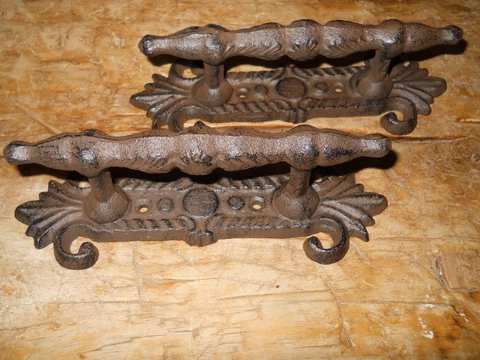 2 Large Cast Iron Antique Style FANCY Barn Handle Gate Pull Shed Door Handles #2 Cover