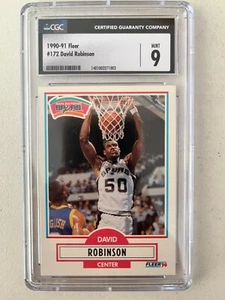 1990 Fleer David Robinson  RC #172 CGC 9 Mint Spurs C018 - Picture 1 of 2