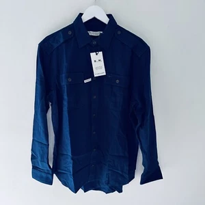 R M Williams BNWT MENS Long Sleeve “Modern Grazier” Shirt - Size M -Blue Regular - Picture 1 of 16