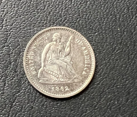 1862 H10C Liberty Seated Half Dime Cover