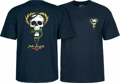 Powell Peralta Mike McGill SKULL AND SNAKE Skateboard T Shirt NAVY - Image 1 of 4