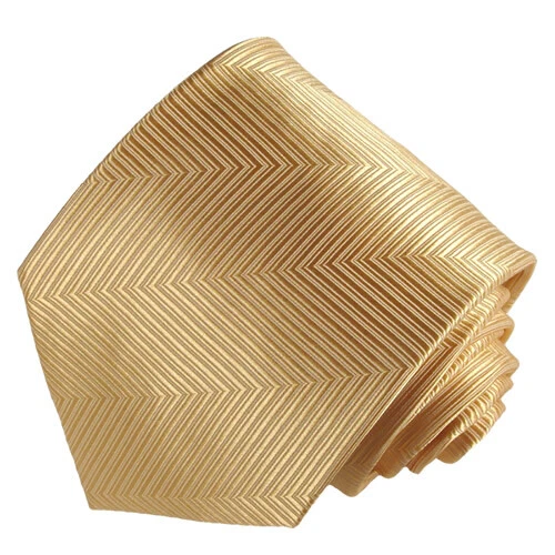 Мужской галстук золотистого цвета с зигзагообразным узором - Изображение 1 из 1