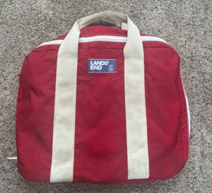 Vintage Lands' End Red Bag Tote - 18 x 13'' - Picture 1 of 8
