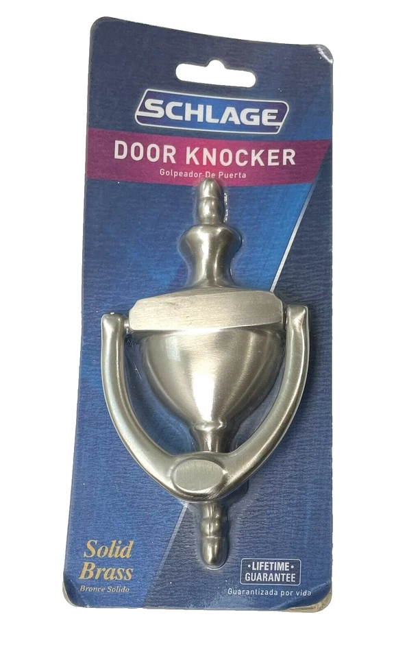 Schlage 023125619 Satin Nickel Door Knocker 3-15/16-inch Center to