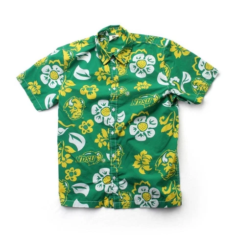 Men's North Dakota State University Floral Shirt Button Up Beach Shirt Cover