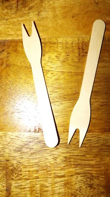 Snack Gabel Holz- Spies Einwegbesteck Pommesgabel kompostierbar 12cm  500 - 5000 - Bild 1 von 4