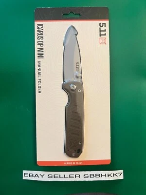 Mini cuchillo plegable táctico Icarus DP 5.11 con borde de punto de caída de 2,8" canguro Foto 1 de 2