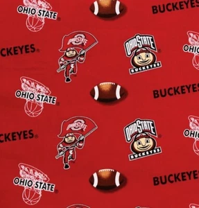 Ohio State 2 Pieces of Cotton Fabric 5/8 Yard + 1/4 Yard Buckeyes OSU Big Ten - Picture 1 of 12