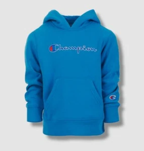 $32 Champion Kid's Boy's Blue Embroidered Logo Pullover Hoodie Size 4 - Picture 1 of 1