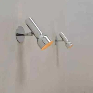 "Pair of Mid-Century Italian Wall Sconces – Chrome & Brass Spot Light Lamps" - Picture 1 of 14