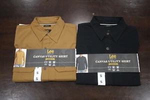 Lee Canvas Utility Shirts - Black or Brown Sizes Small - Large - Stretch Fabric - Picture 1 of 12