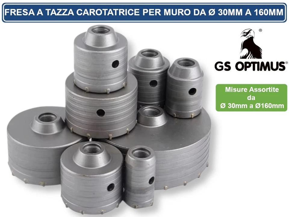 GS OPTIMUS FRESA PERFORATRICE A TAZZA M22 PER PIETRA CEMENTO CALCESTRUZZO - Immagine 1 di 1