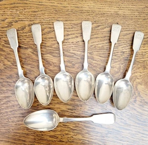 Set of 7 Georgian Silver Spoons John, Henry & Charles Lias 1825 London Crested - Picture 1 of 13