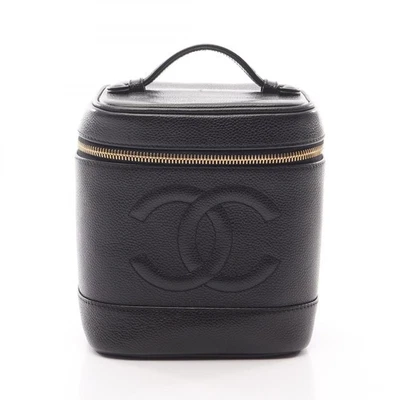 Bolso de Mano Chanel Coco Mark Vanity A01998 Cuero Granulado Piel de becerro Negro Usado GHW Foto 1 de 4