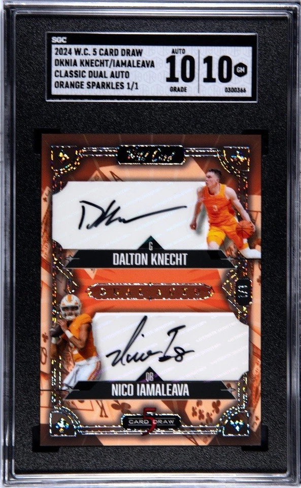 2024 Wild Card 5 Card Draw Dual Auto 1/1 Dalton Knecht & Nico Iamaleava - Image 1 of 2
