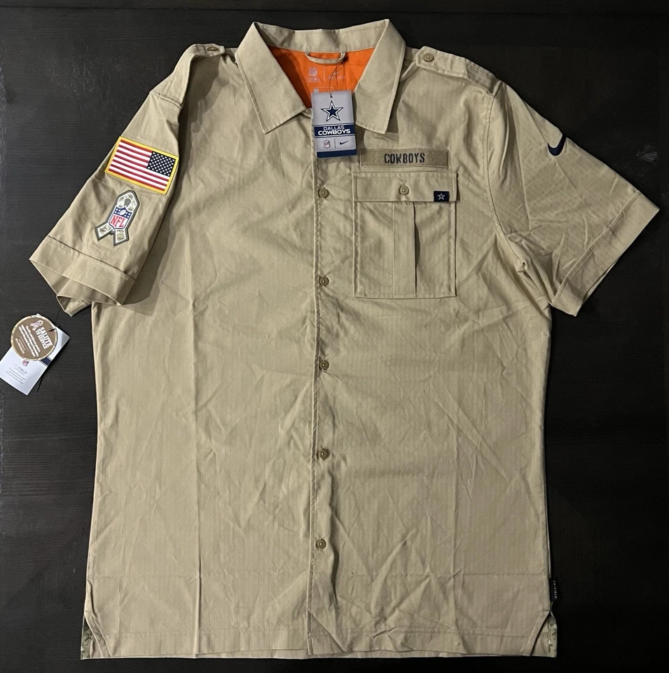Nueva Camisa Para Hombre Dallas Cowboys Nike Salute to Service Tejida Lateral con Botones Foto 1 de 2