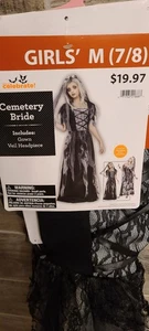 Halloween Kostüm Mädchen Friedhof Braut Medium 7-8 Neu - Bild 1 von 4