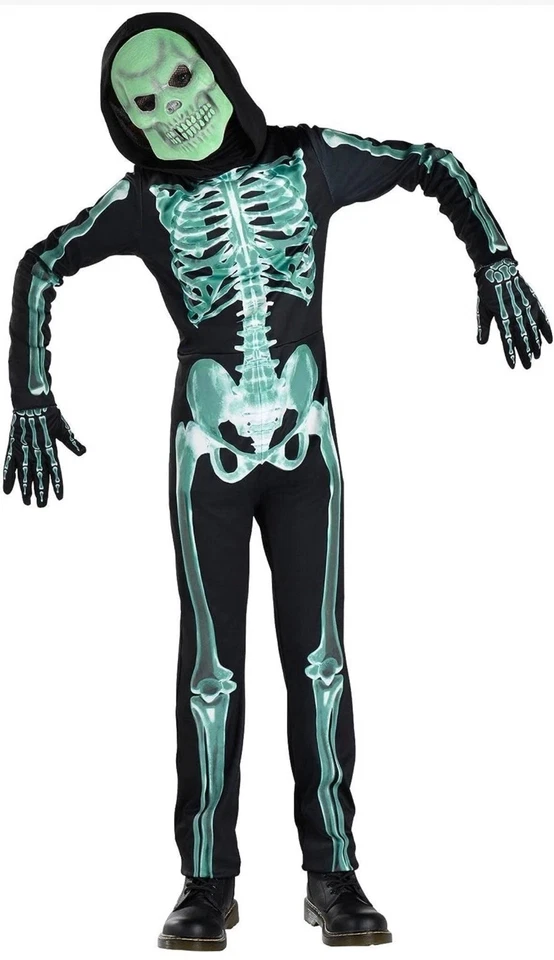Esqueleto Brilla en la Oscuridad Traje Elegante Disfraz Halloween NIÑO PEQUEÑO 3-4 Foto 1 de 4