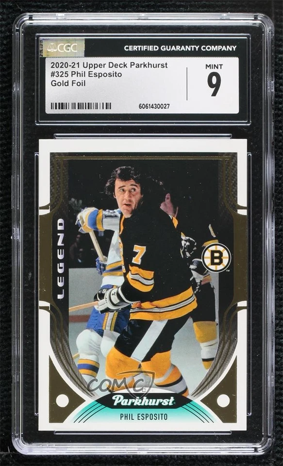 2020-21 Upper Deck Parkhurst Legends Gold Foil Phil Esposito #325 CGC 9 Mint HOF - Image 1 of 2