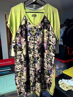 RARE Star Wars Lucasfilm Women's Green w Graphic Print Nightgown SZ 2X-3X - Image 1 of 4